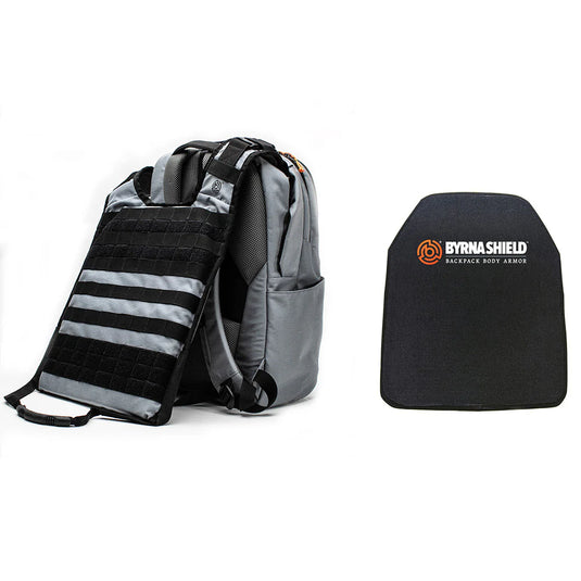Byrna Ballistipac III+ Tactical Backpack – Level III+ Armor (Gray)